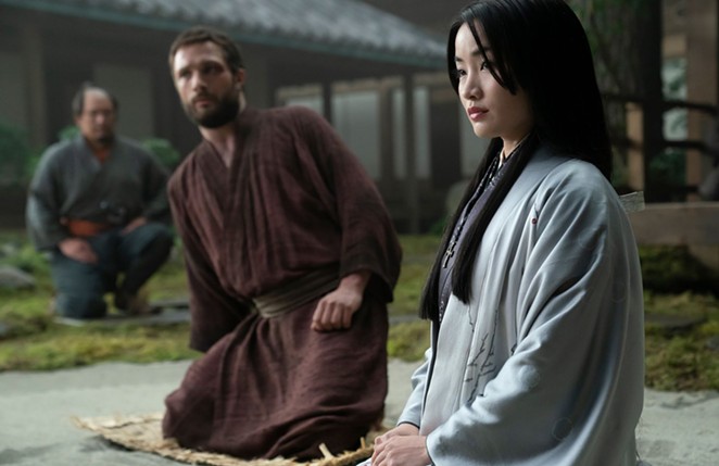 STRANGER IN A STRANGE LAND: In 1600, English sailor John Blackthorne (Cosmo Jarvis) becomes embroiled in a power struggle in feudal Japan, assigned Toda Mariko (Anna Sawai) as his interpreter, in Shōgun, streaming on Hulu.