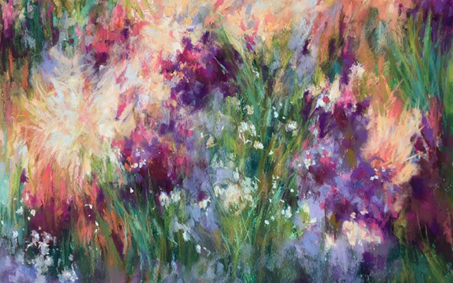 INTERPRET THE INTUITIVE: Pastelist Carol Talley, who’s leading an upcoming workshop and demonstration at Sunburst Sanctuary in Lompoc on April 20, often paints semi-abstract scenes based on nature, such as this pastel piece titled Abundance.