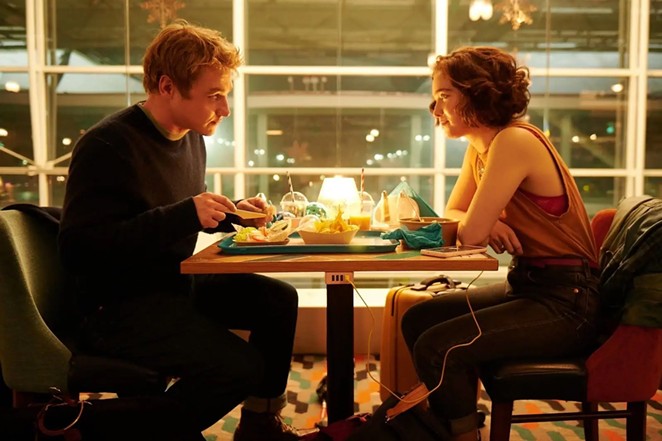 MEET-CUTE: Oliver Jones (Ben Hardy, left) and Hadley Sullivan (Haley Lu Richardson) have more than a meet-cute in Love at First Sight, a new rom-com streaming on Netflix.