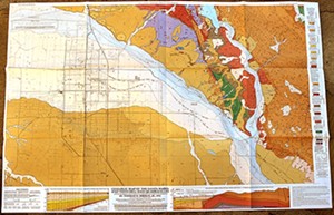 Los Alamos Public Library showcases the colorful geological maps of Thomas Dibblee